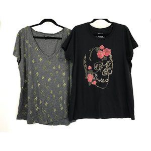 Torrid Gray and Black Short Sleeve Tees
